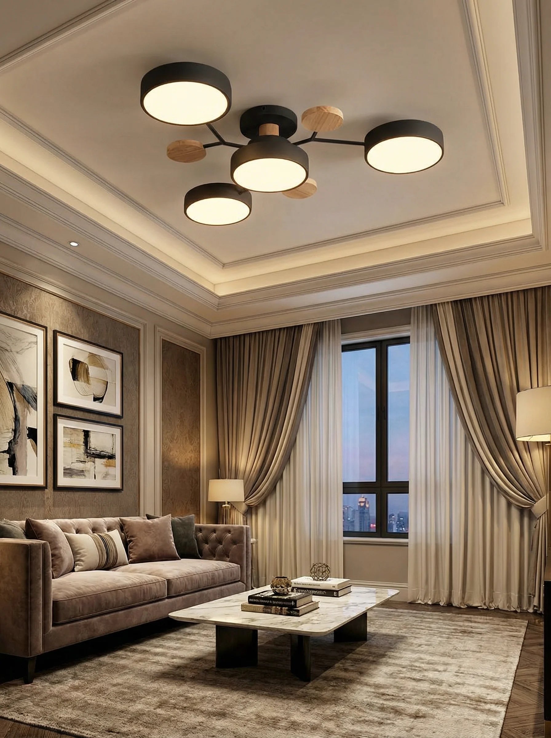 Lámpara De Techo LED Moderna Para Salón | Plafón Circular Moderno-Ceiling Light-SeemSeem