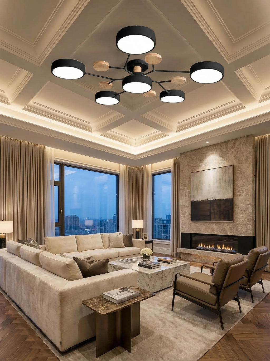 Lámpara De Techo LED Moderna Para Salón | Plafón Circular Moderno-Ceiling Light-SeemSeem