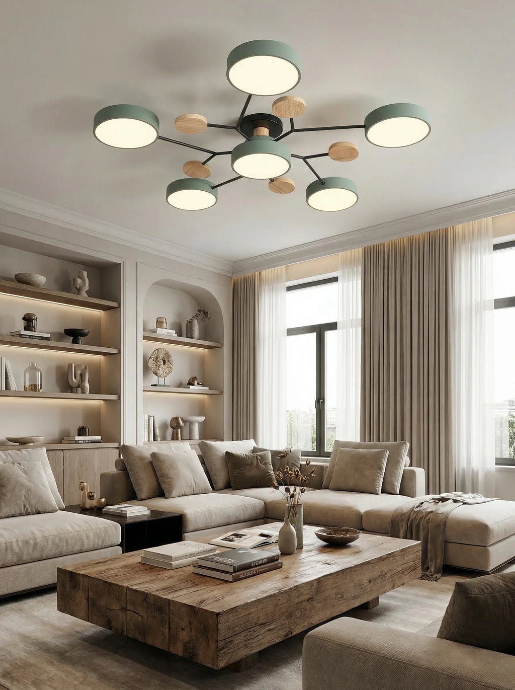 Lámpara De Techo LED Moderna Para Salón | Plafón Circular Moderno-Ceiling Light-SeemSeem