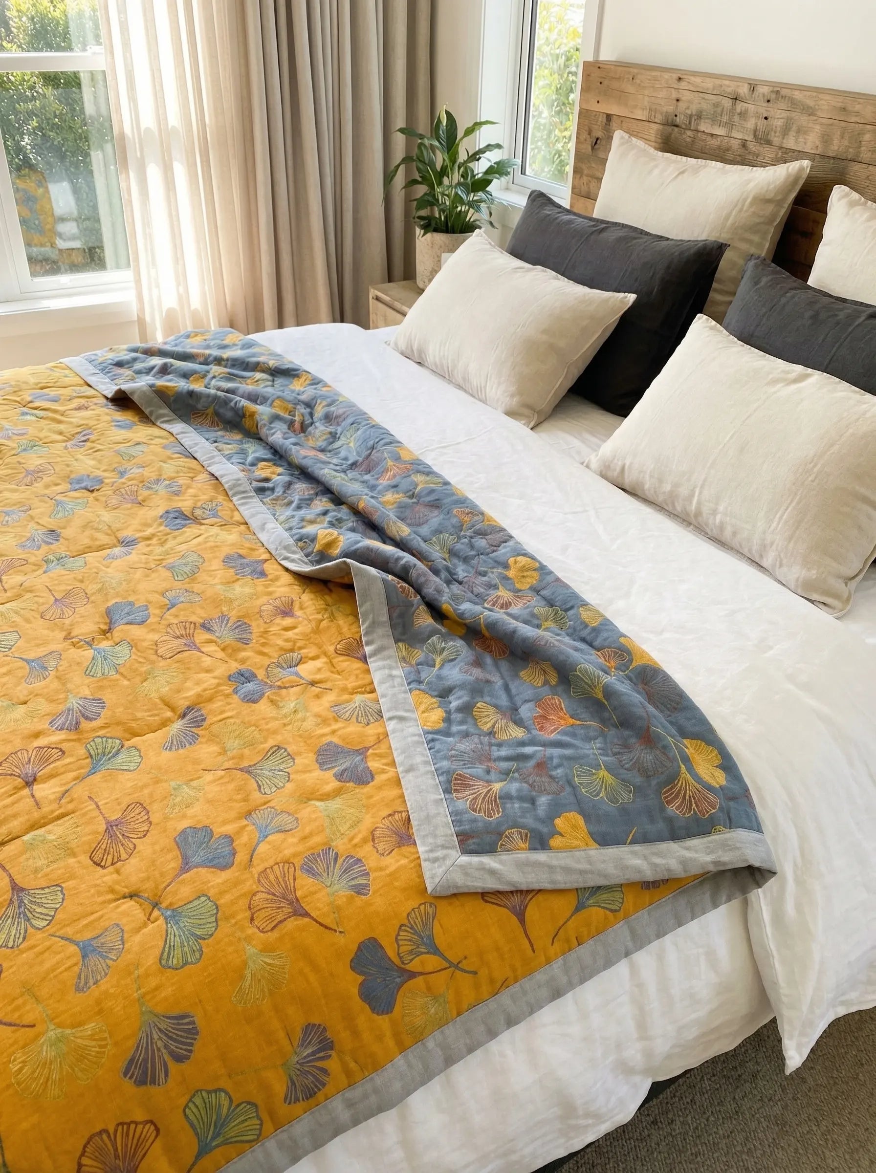 Manta Floral De Algodón Para Sofá | Manta Decorativa Con Hojas Para Cama-Blanket-SeemSeem