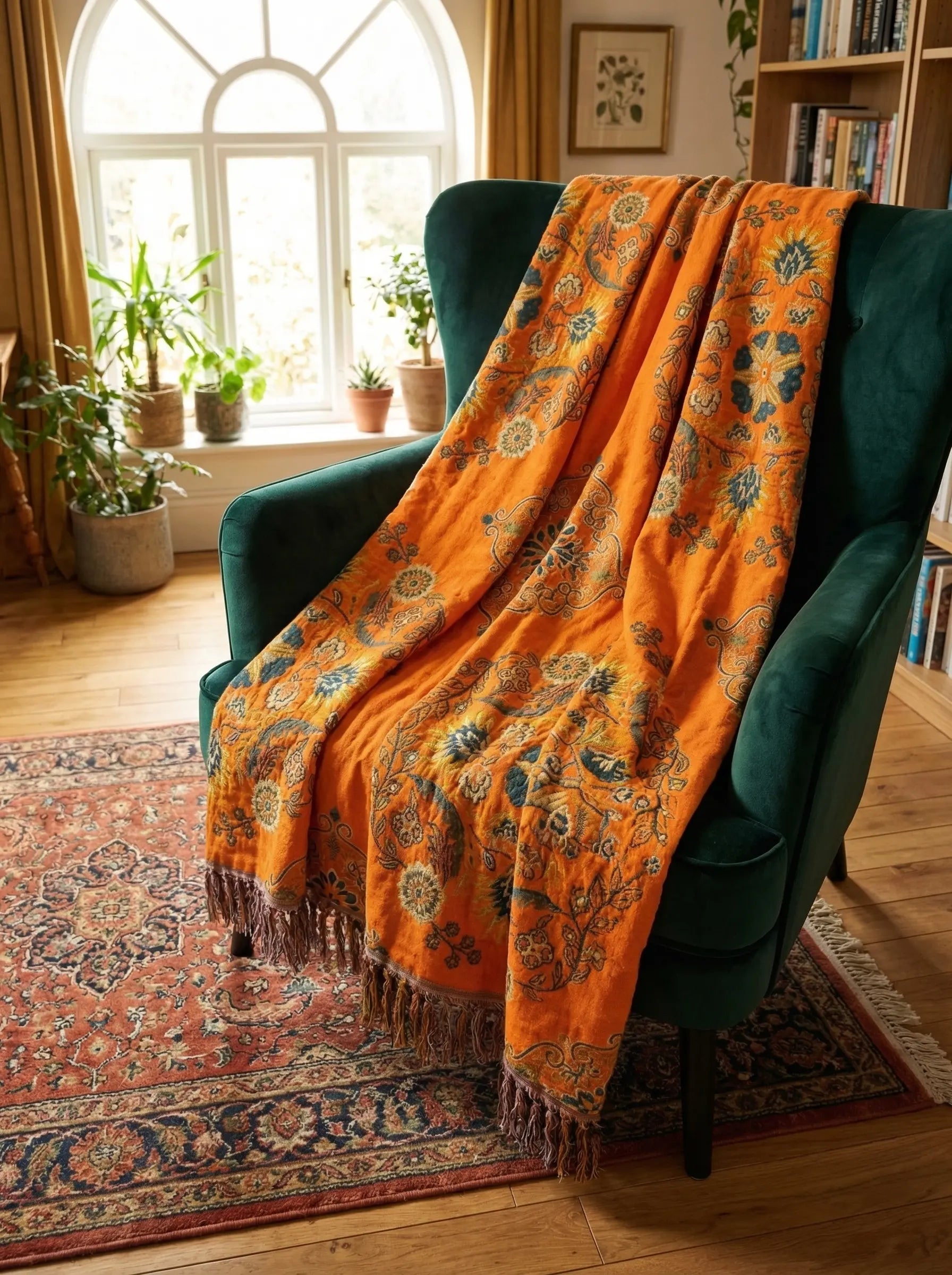 Manta Reversible Floral Para Sofá | Manta Decorativa De Algodón Para Cama-Blanket-SeemSeem