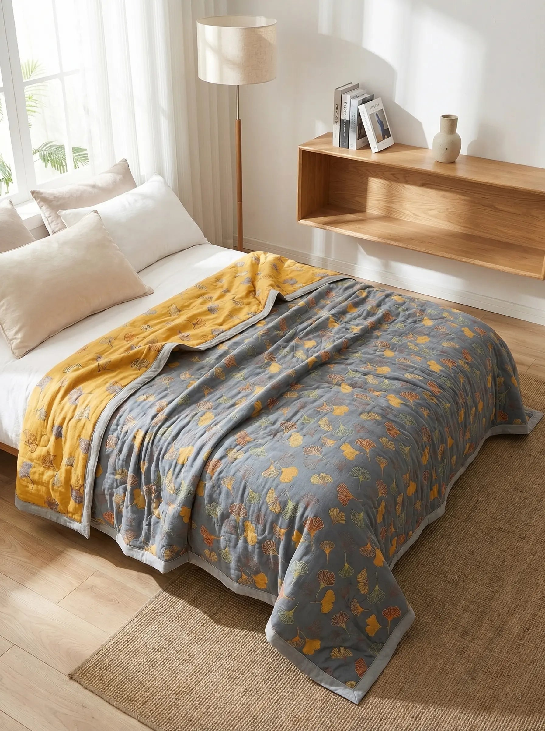 Manta Floral De Algodón Para Sofá | Manta Decorativa Con Hojas Para Cama-Blanket-SeemSeem