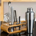 Professionelles Cocktail-Set | Barkeeper-Kit mit Bambusständer – Barwerkzeug-SeemSeem