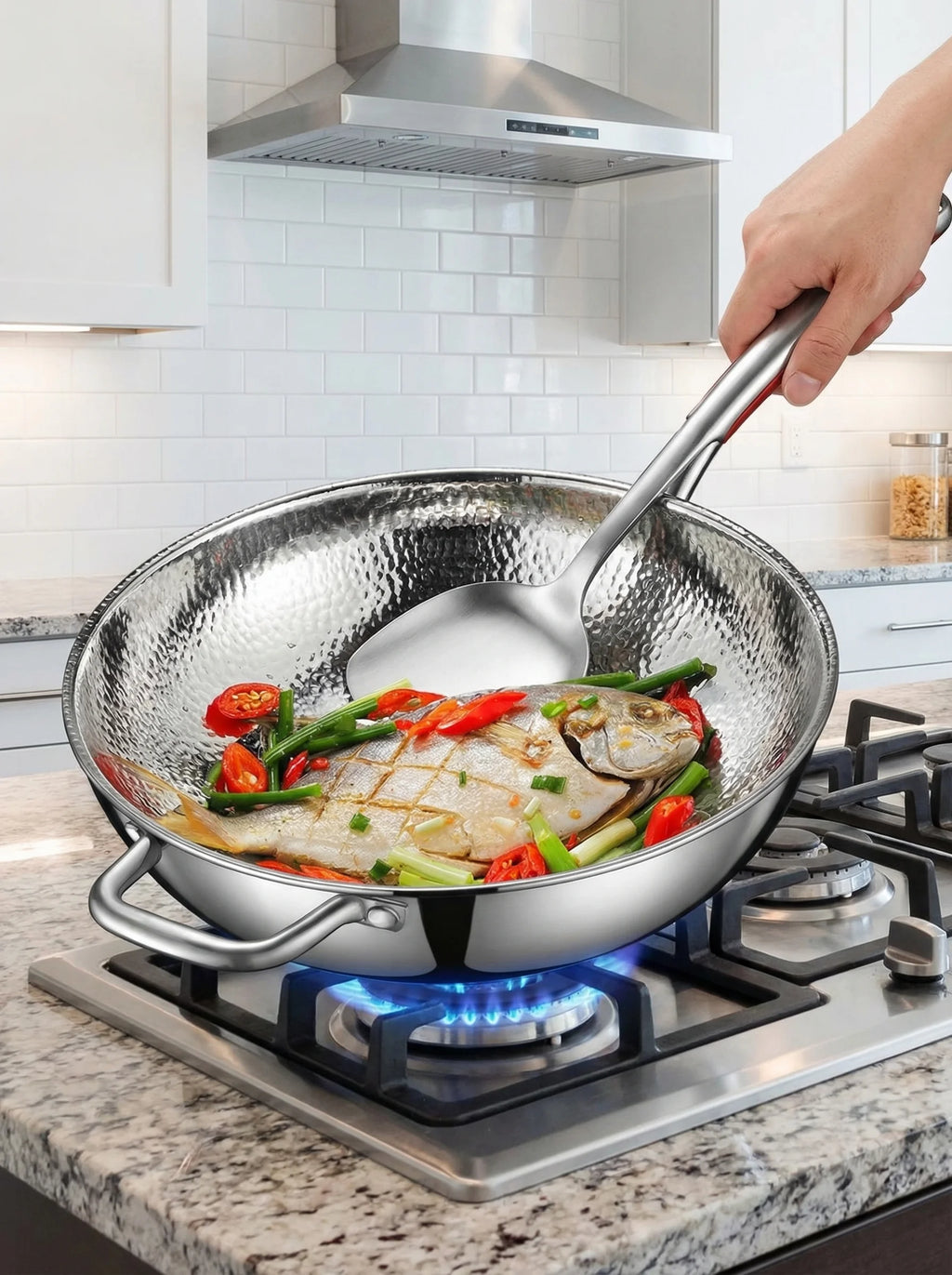 Sartén Wok Para Inducción | Wok De Acero Inoxidable Para Cocinar-Frying Pan-SeemSeem