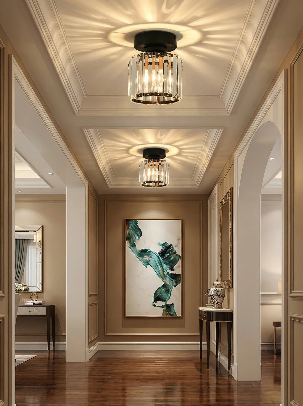 Lámpara De Techo Moderna Negra | Plafón LED Para Pasillo Cocina Y Dormitorio-Ceiling Light-SeemSeem