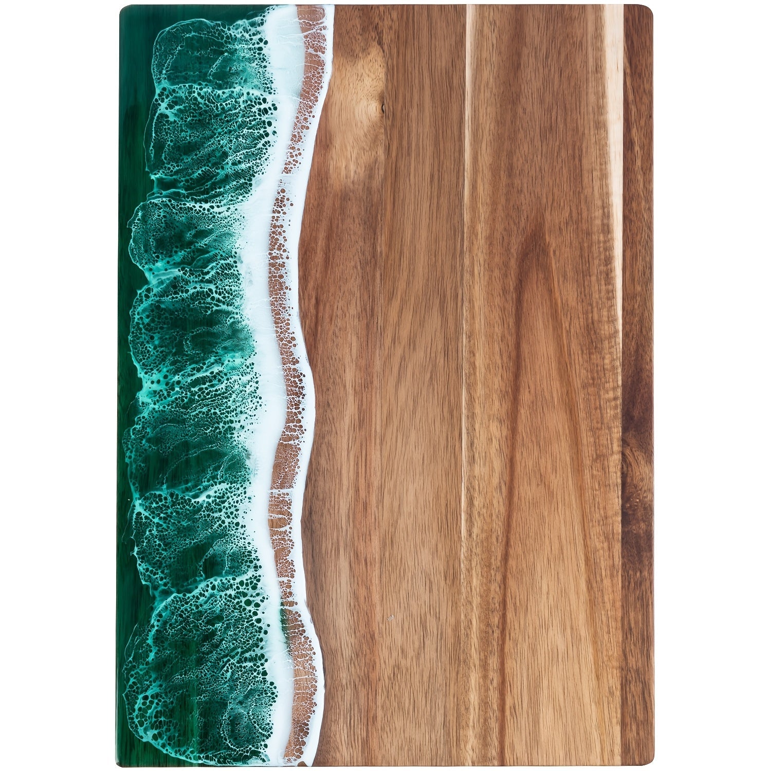 Tabla De Cortar Artesanal | Tabla De Madera Con Diseño Océano En Resina-cutting-SeemSeem