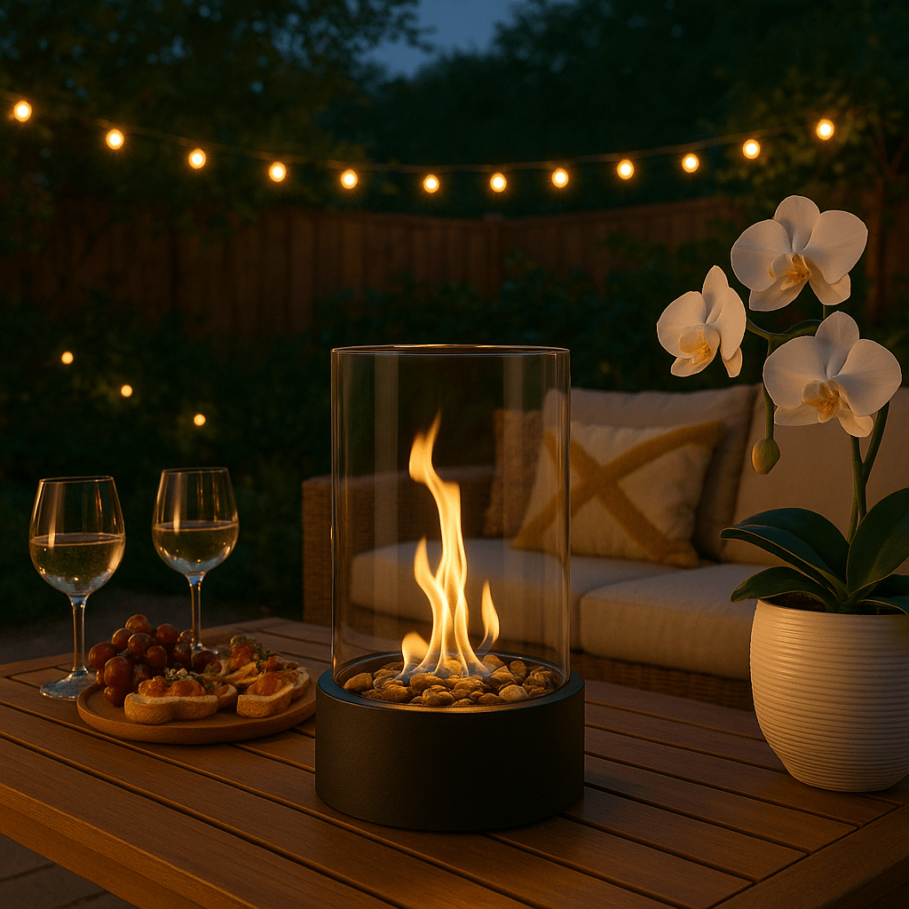 Chimenea De Mesa De Bioetanol | Fogón Decorativo Con Cristal Protector-Fireplaces-SeemSeem
