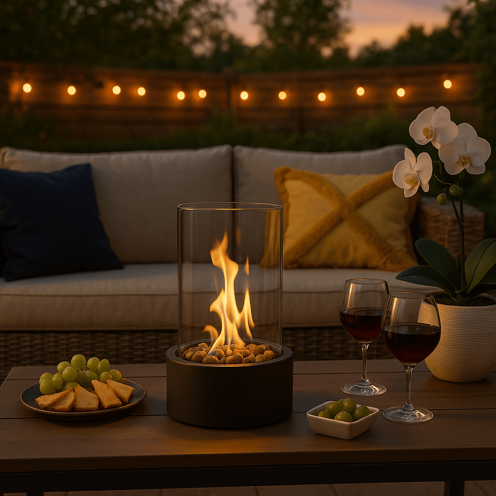 Chimenea De Mesa De Bioetanol | Fogón Decorativo Con Cristal Protector-Fireplaces-SeemSeem