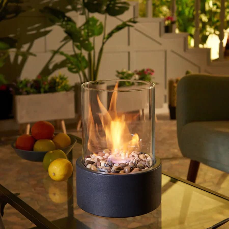 Chimenea De Mesa De Bioetanol | Fogón Decorativo Con Cristal Protector-Fireplaces-SeemSeem