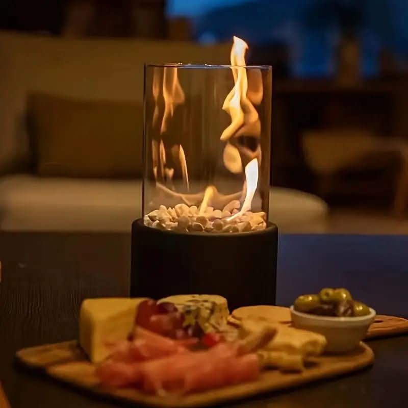 Chimenea De Mesa De Bioetanol | Fogón Decorativo Con Cristal Protector-Fireplaces-SeemSeem