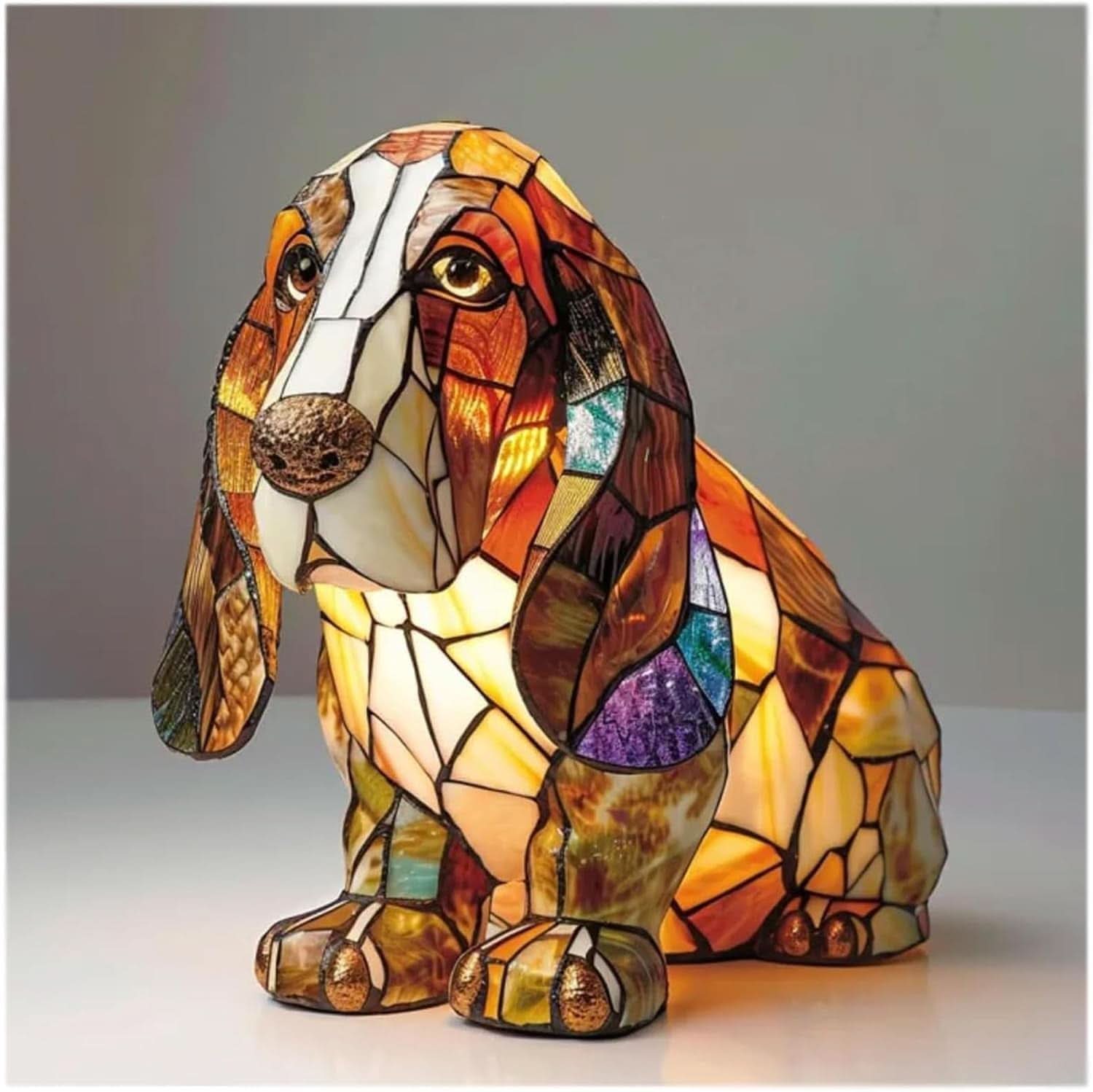 Lámpara Decorativa Estilo Tiffany | Figura Animal Con Vitral Artístico-Lamp-SeemSeem