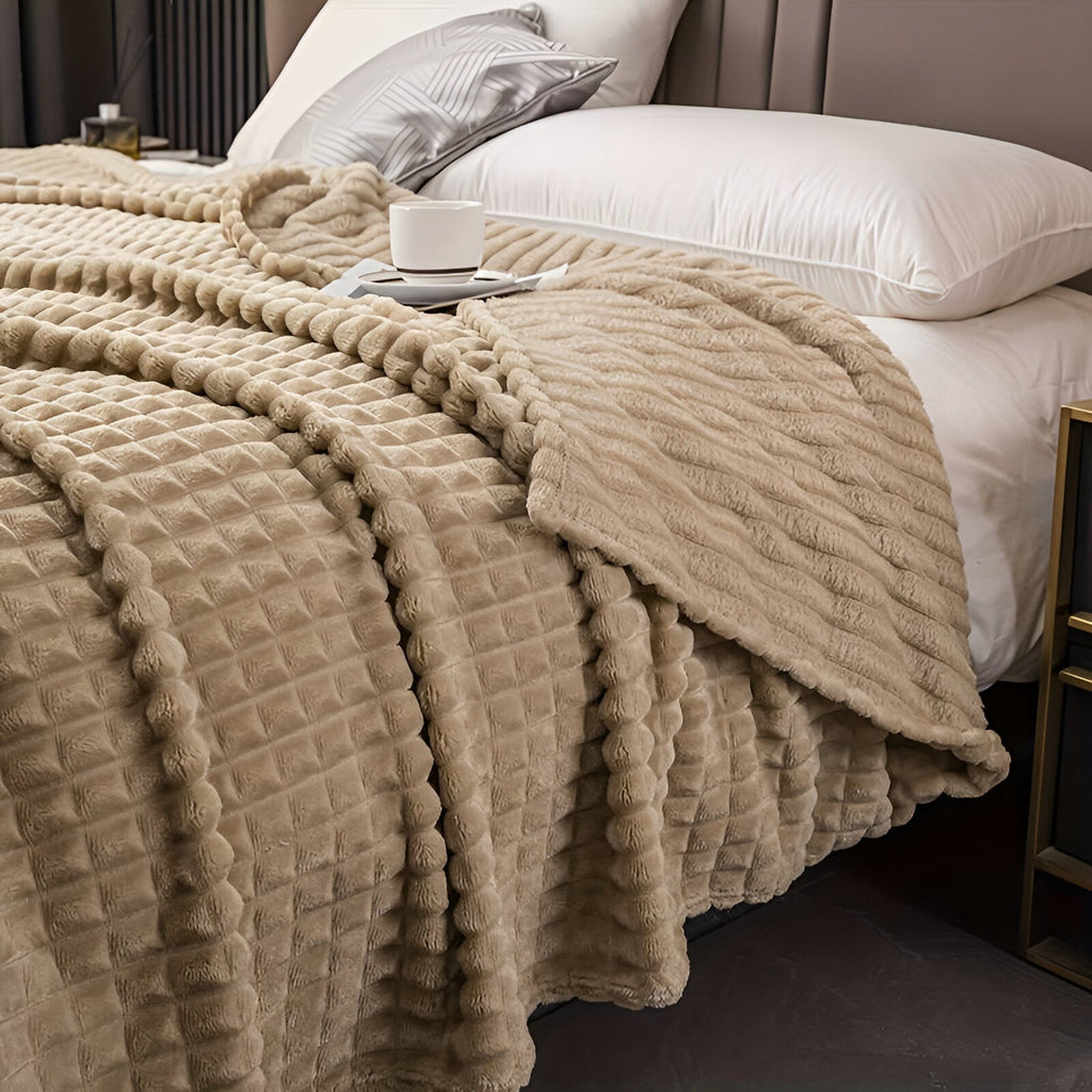 Flanell-Rippdecke | Weiche Kuscheldecke für Sofa und Bett – Decke – SeemSeem