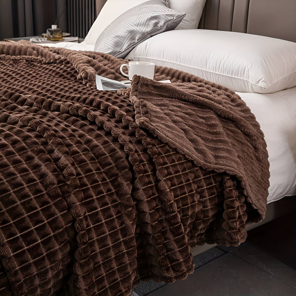 Gefräulte Flanelldecke | Weiche Decke für Sofa und Bett - Blanket-SeemSeem