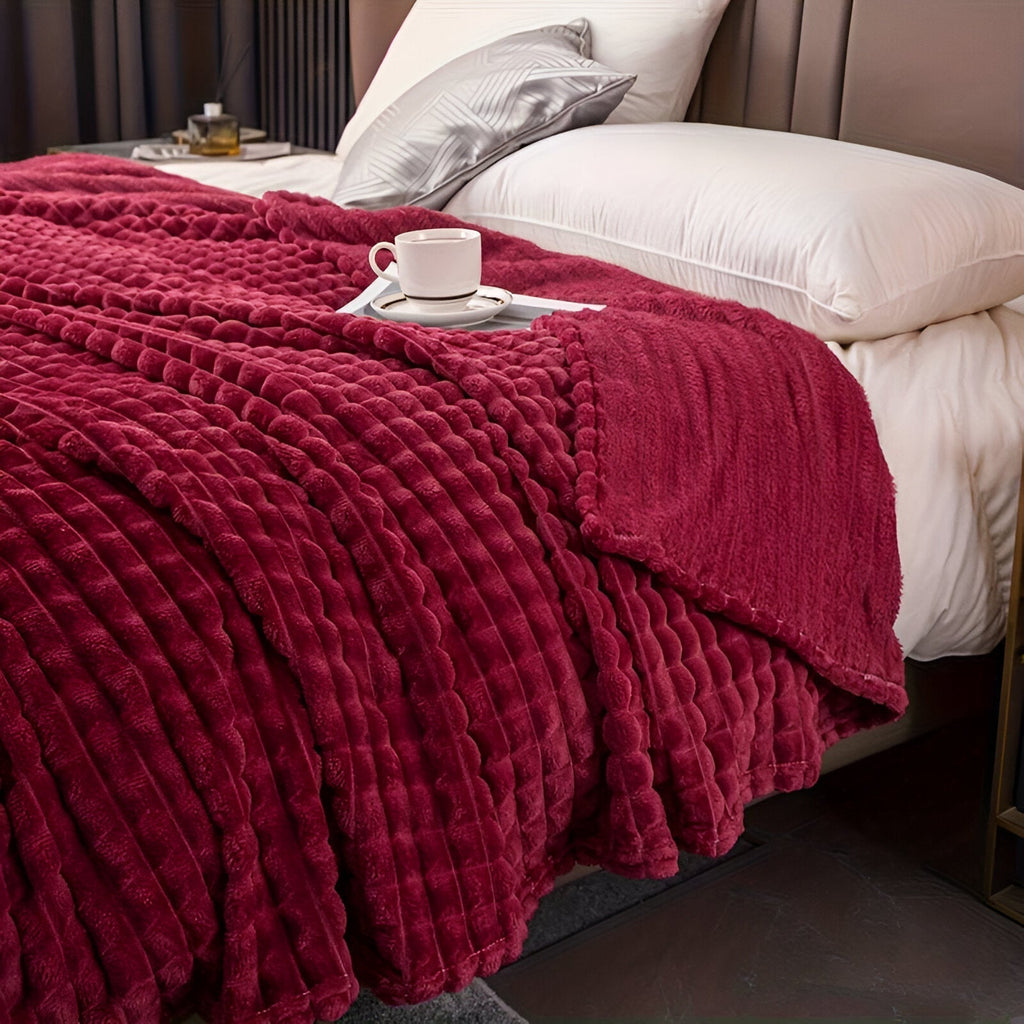 Geriffelte Flanelldecke | Weiche Decke für Sofa und Bett - Blanket-SeemSeem