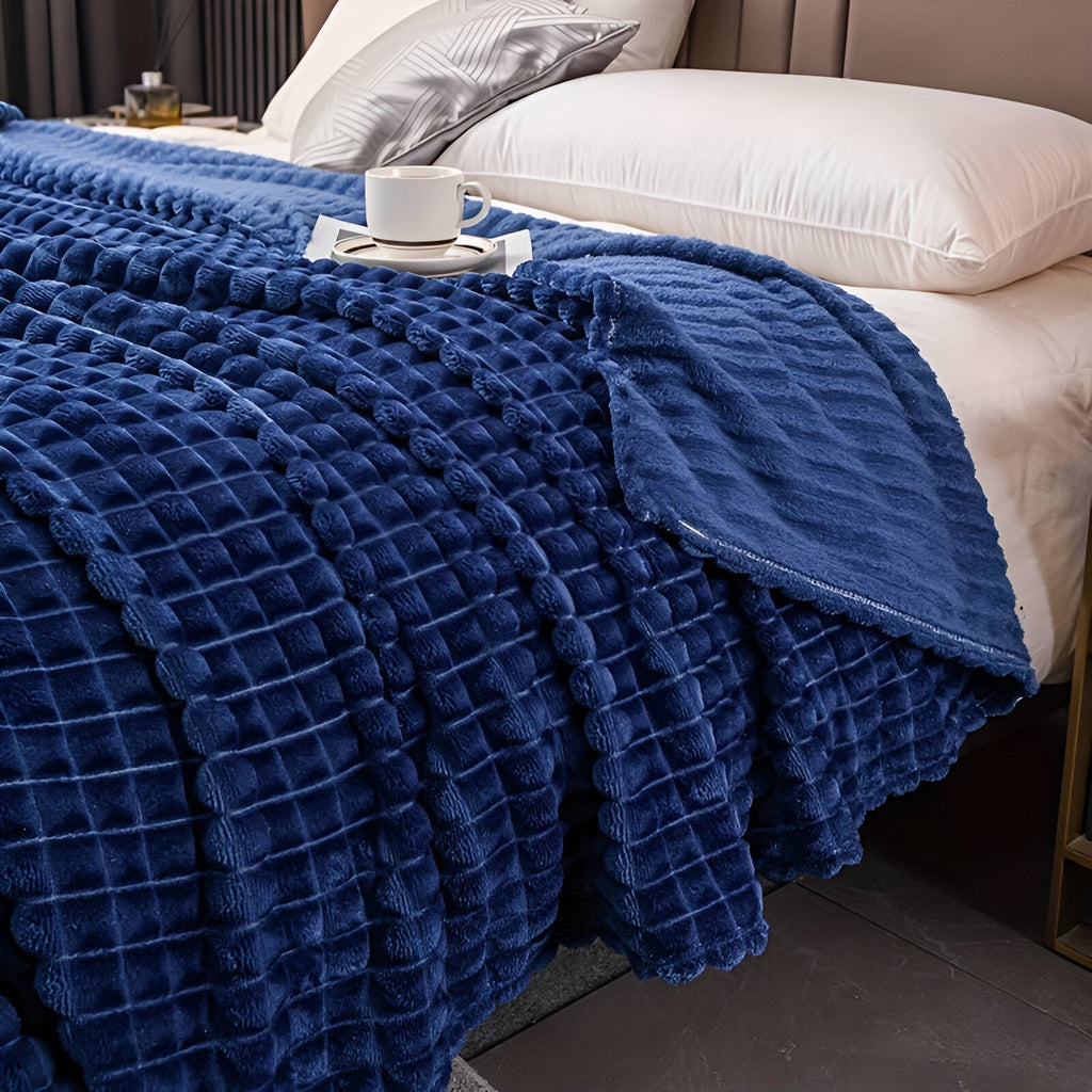 Flanellgeriffelte Decke | Weiche Decke für Sofa und Bett – Blanket SeemSeem