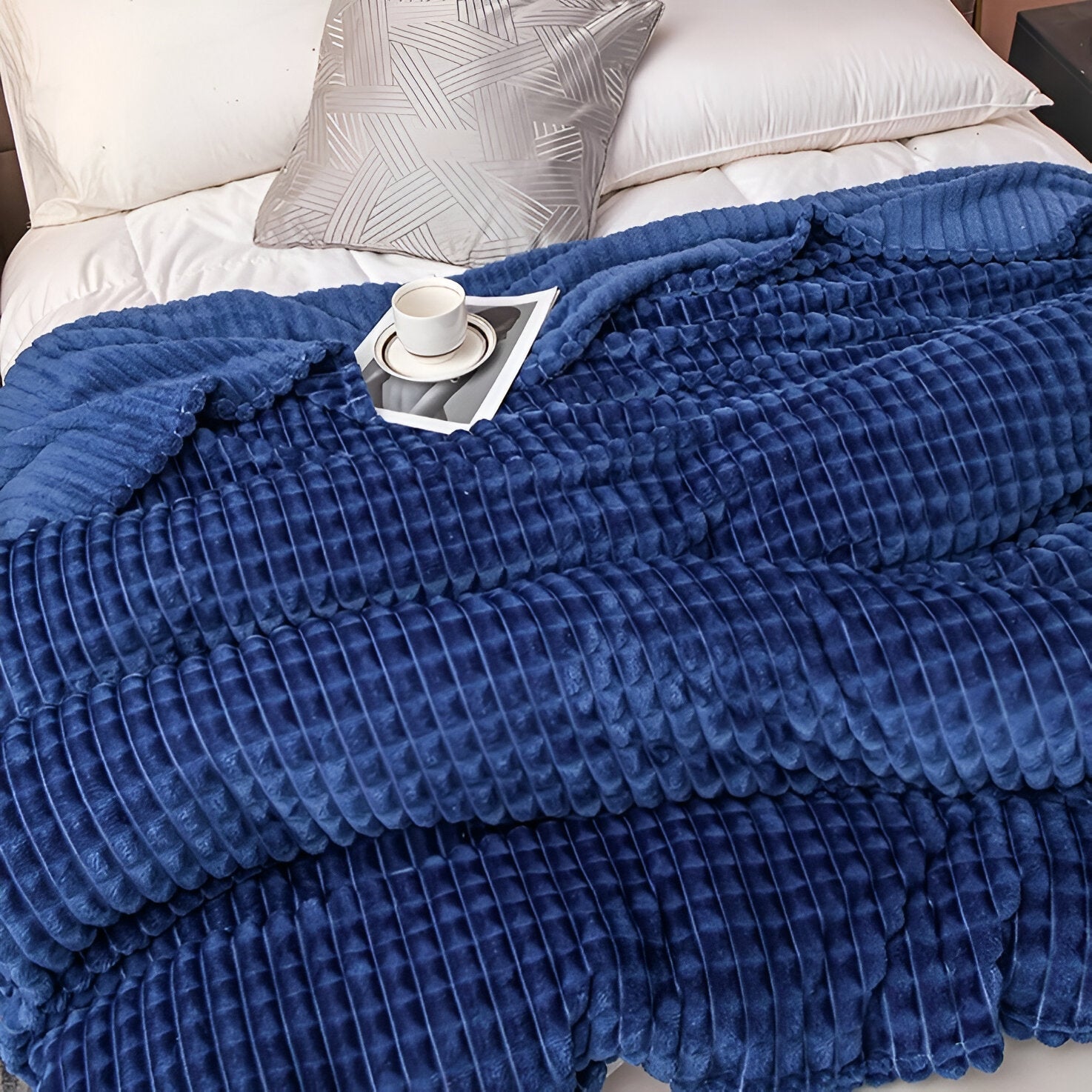 Geriffelte Flanelldecke | Weiche Decke für Sofa und Bett - Blanket-SeemSeem