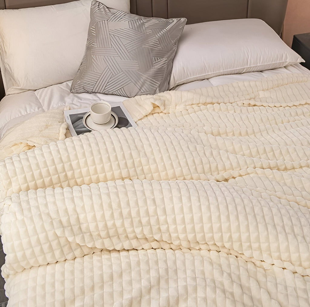Geriffelte Flanelldecke | Weiche Decke für Sofa und Bett - Blanket-SeemSeem