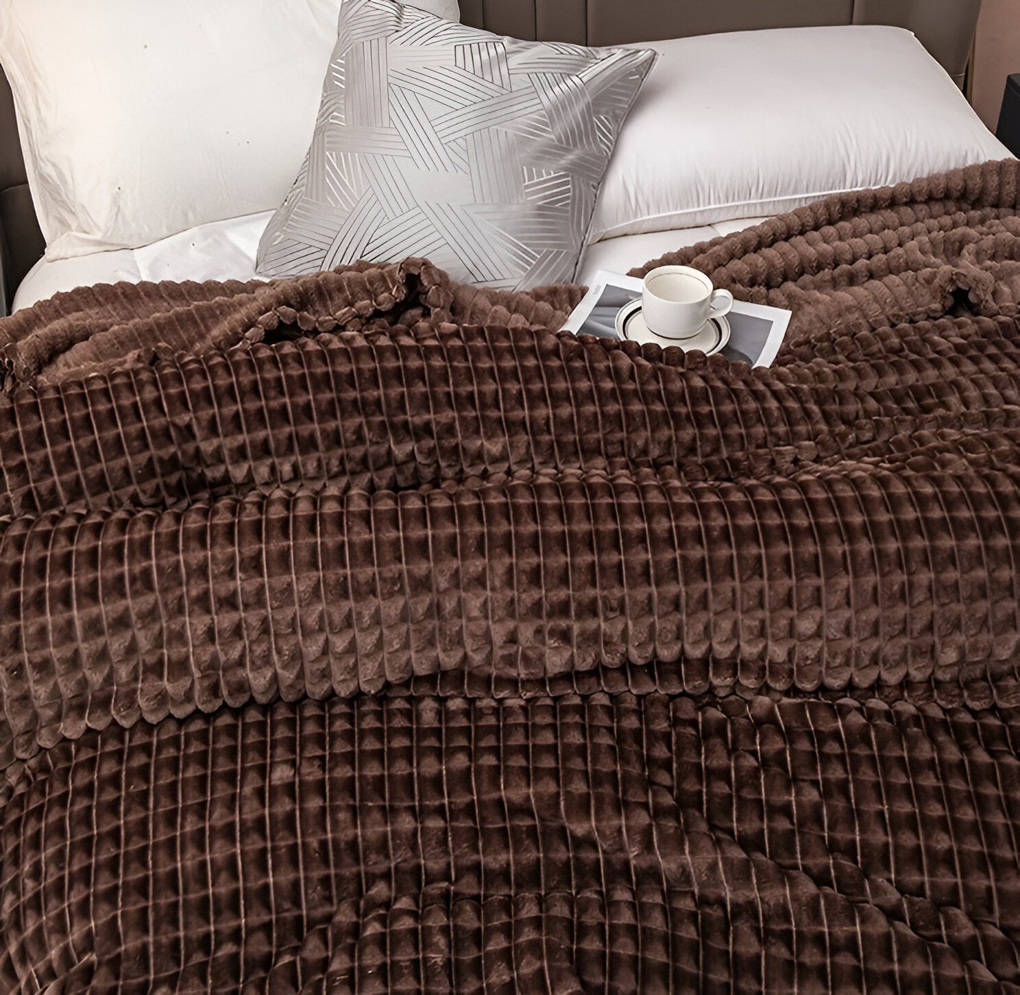 Geriffelte Flanelldecke | Weiche Decke für Sofa und Bett - Blanket-SeemSeem