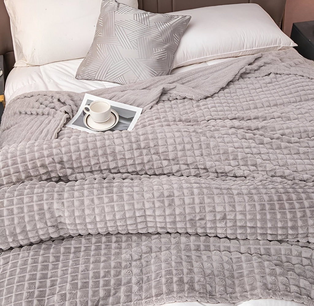 Geriffelte Flanelldecke | Weiche Decke für Sofa und Bett - Blanket-SeemSeem
