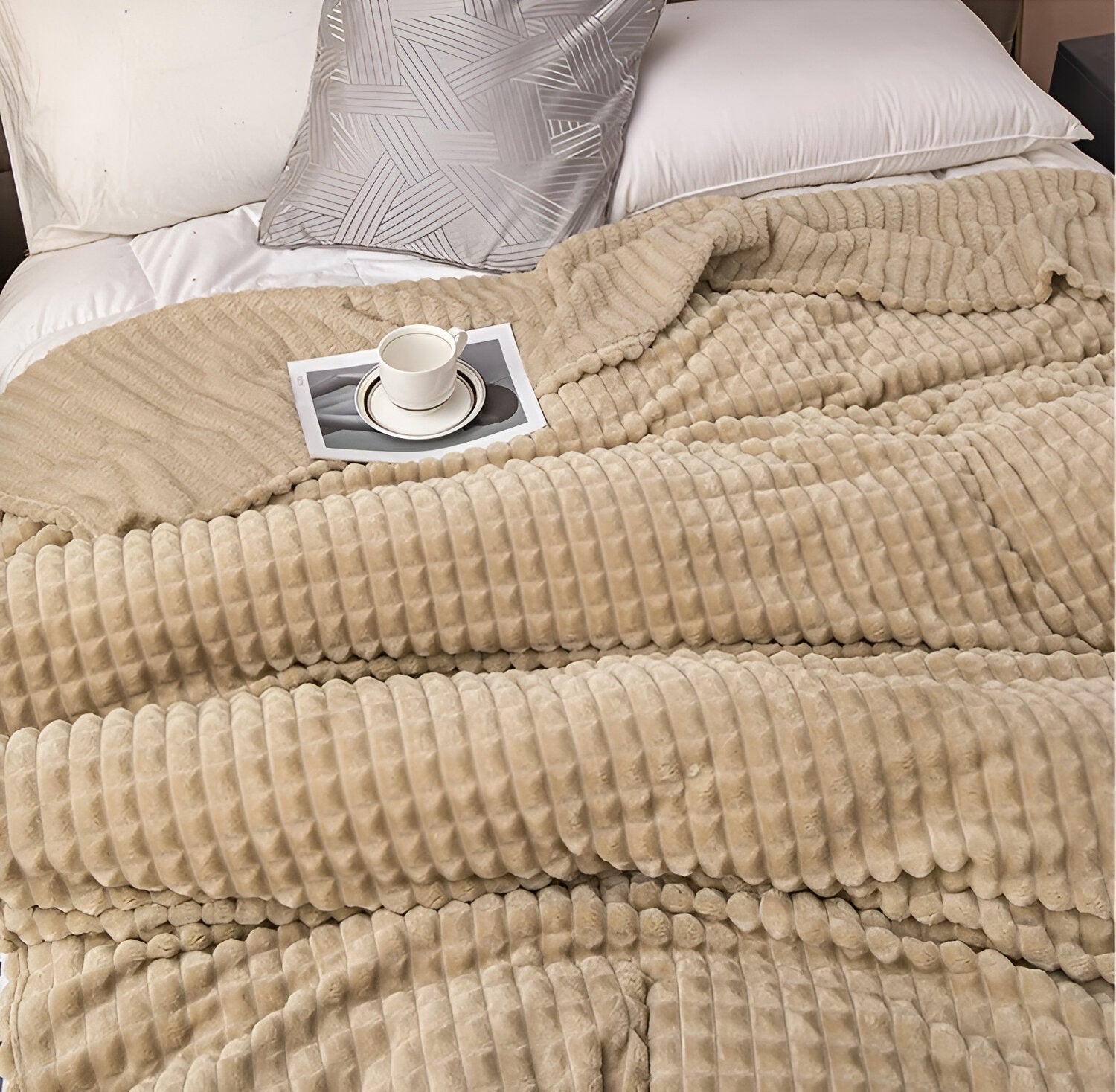 Gerippte Flanelldecke | Weiche Decke für Sofa und Bett - Blanket-SeemSeem