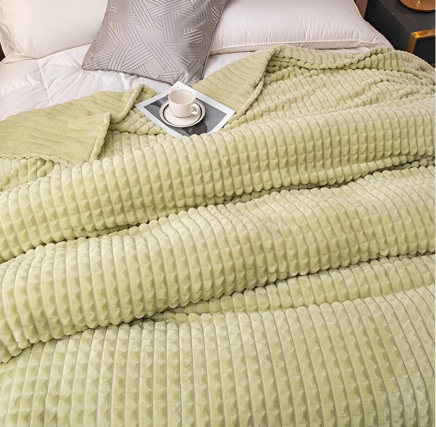 Geriffelte Flanelldecke | Weiche Decke für Sofa und Bett - Blanket-SeemSeem