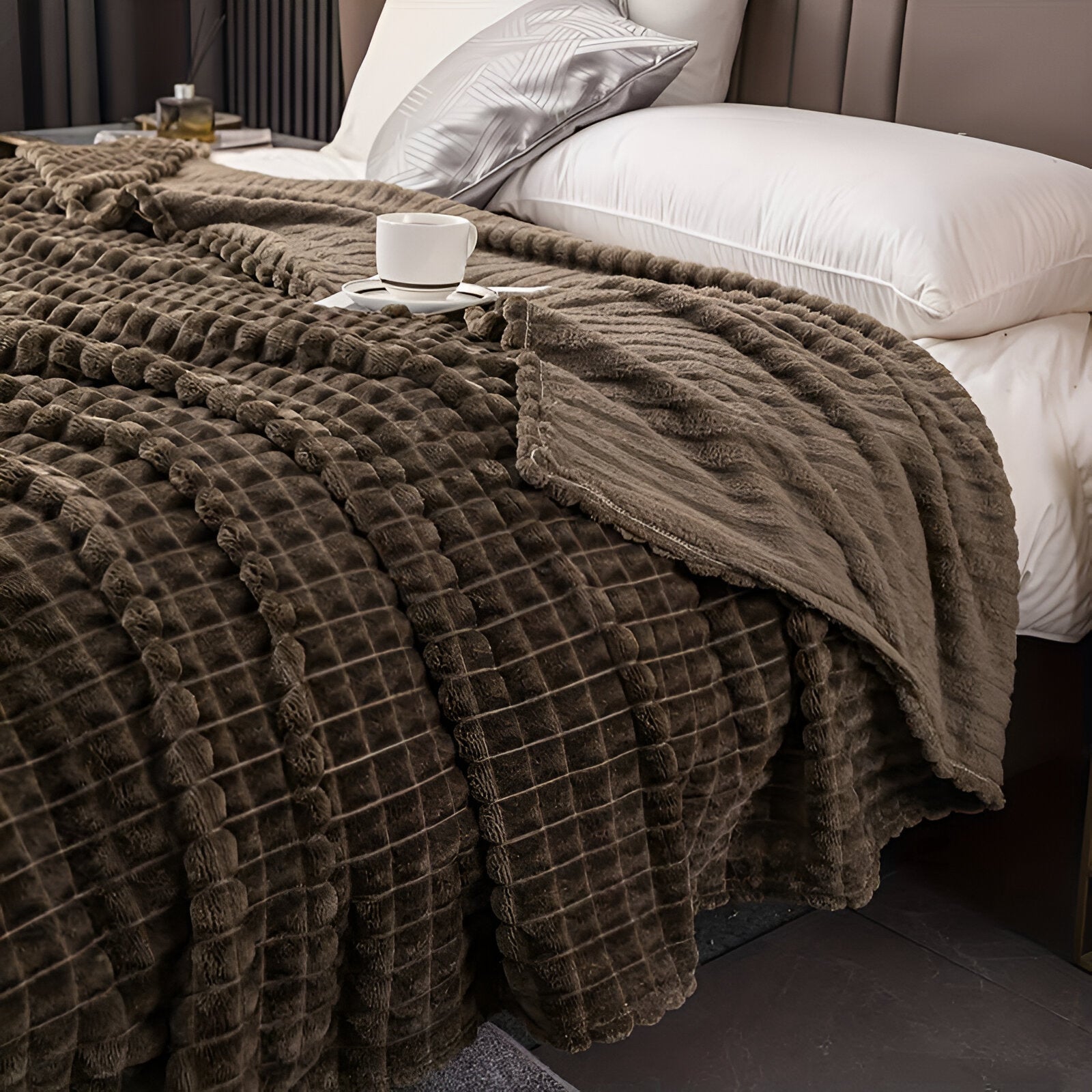 Geriffelte Flanelldecke | Weiche Decke für Sofa und Bett - Blanket-SeemSeem