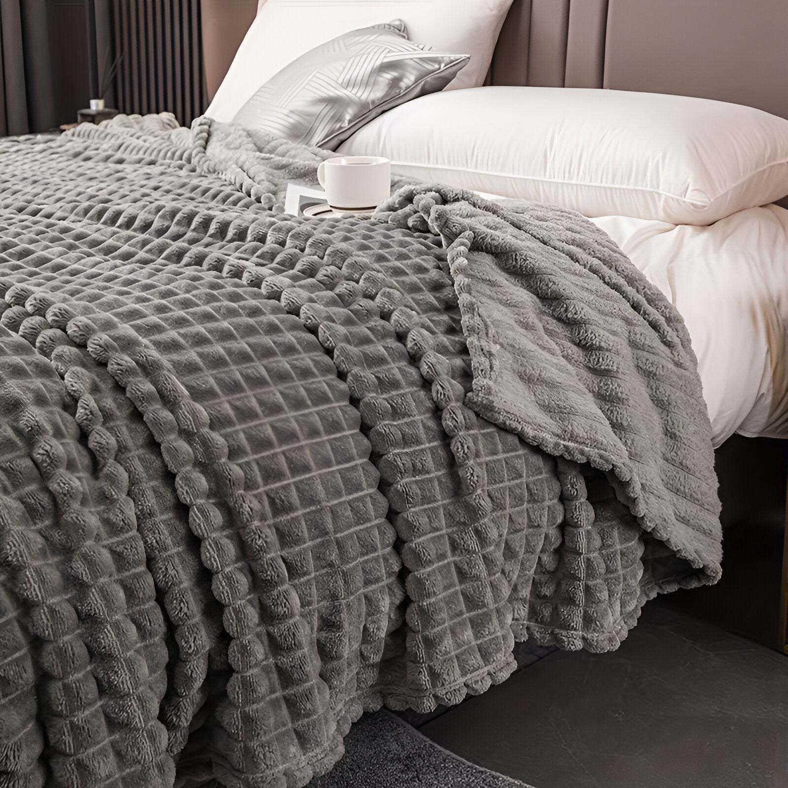 Geriffelte Flanellmanta | Weiche Decke für Sofa und Bett - Blanket-SeemSeem