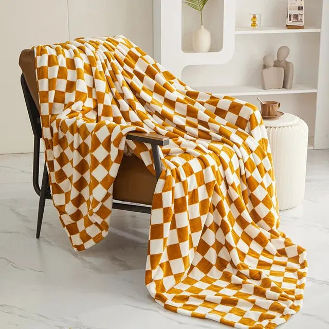 Manta Cuadros Checkerboard | Cobija Decorativa Suave Para Sofá Y Cama-Blankets-SeemSeem