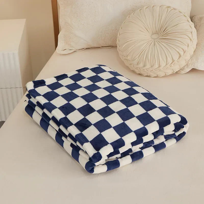 Manta Cuadros Checkerboard | Cobija Decorativa Suave Para Sofá Y Cama-Blankets-SeemSeem
