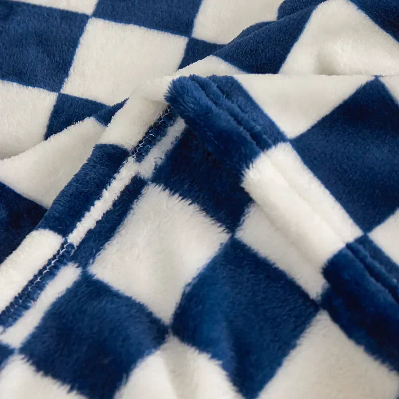 Manta Cuadros Checkerboard | Cobija Decorativa Suave Para Sofá Y Cama-Blankets-SeemSeem