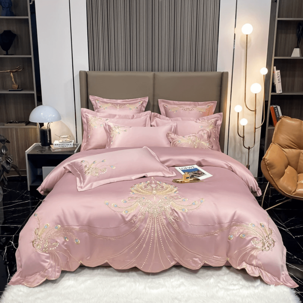Juego De Cama Bordado De Lujo | Funda Nórdica Elegante Con Detalles Ornamentales-Beddings-SeemSeem