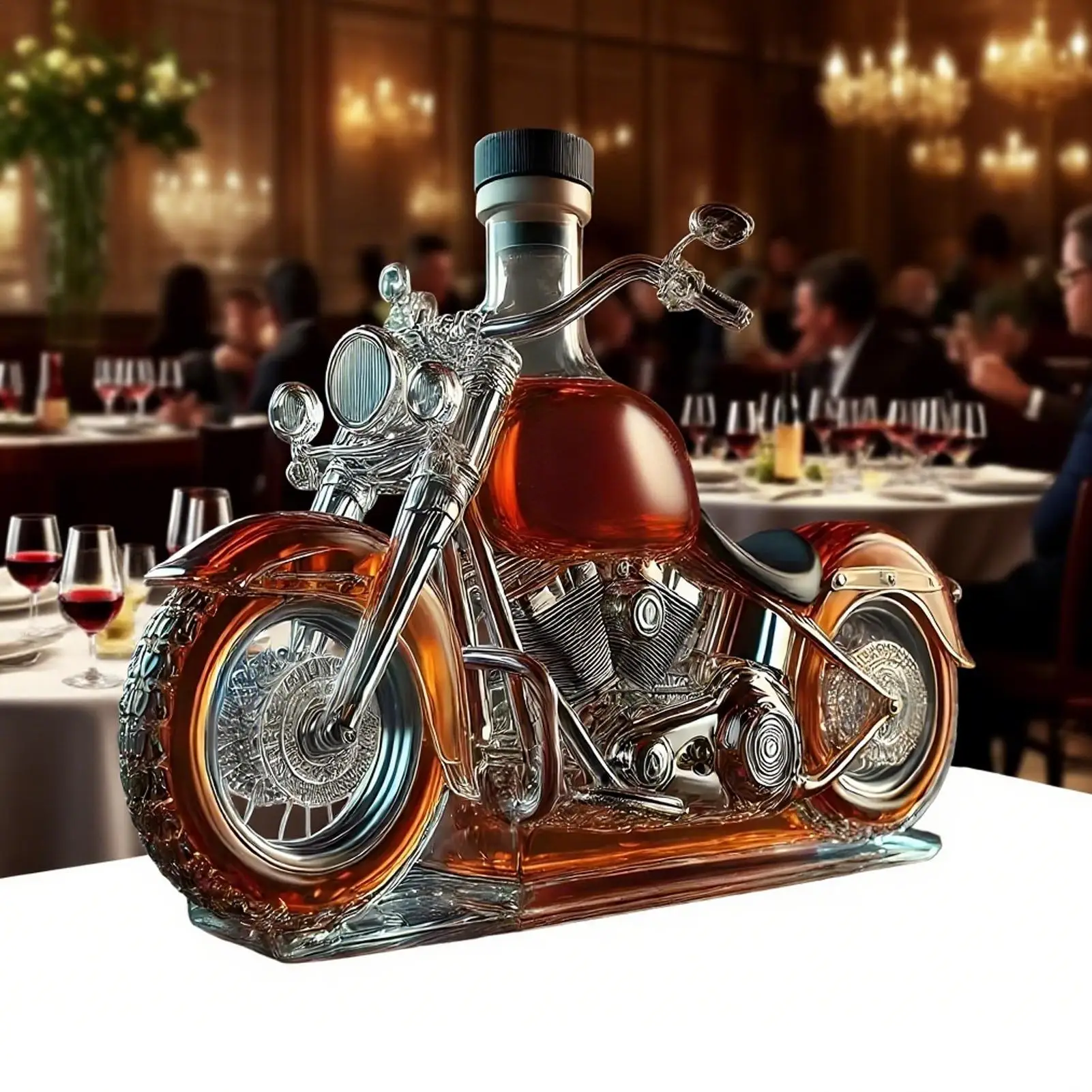 Decantador de Whisky Motocicleta Clásica | Recipiente Transparente Tapón Superior Para Bebidas-decanters-SeemSeem