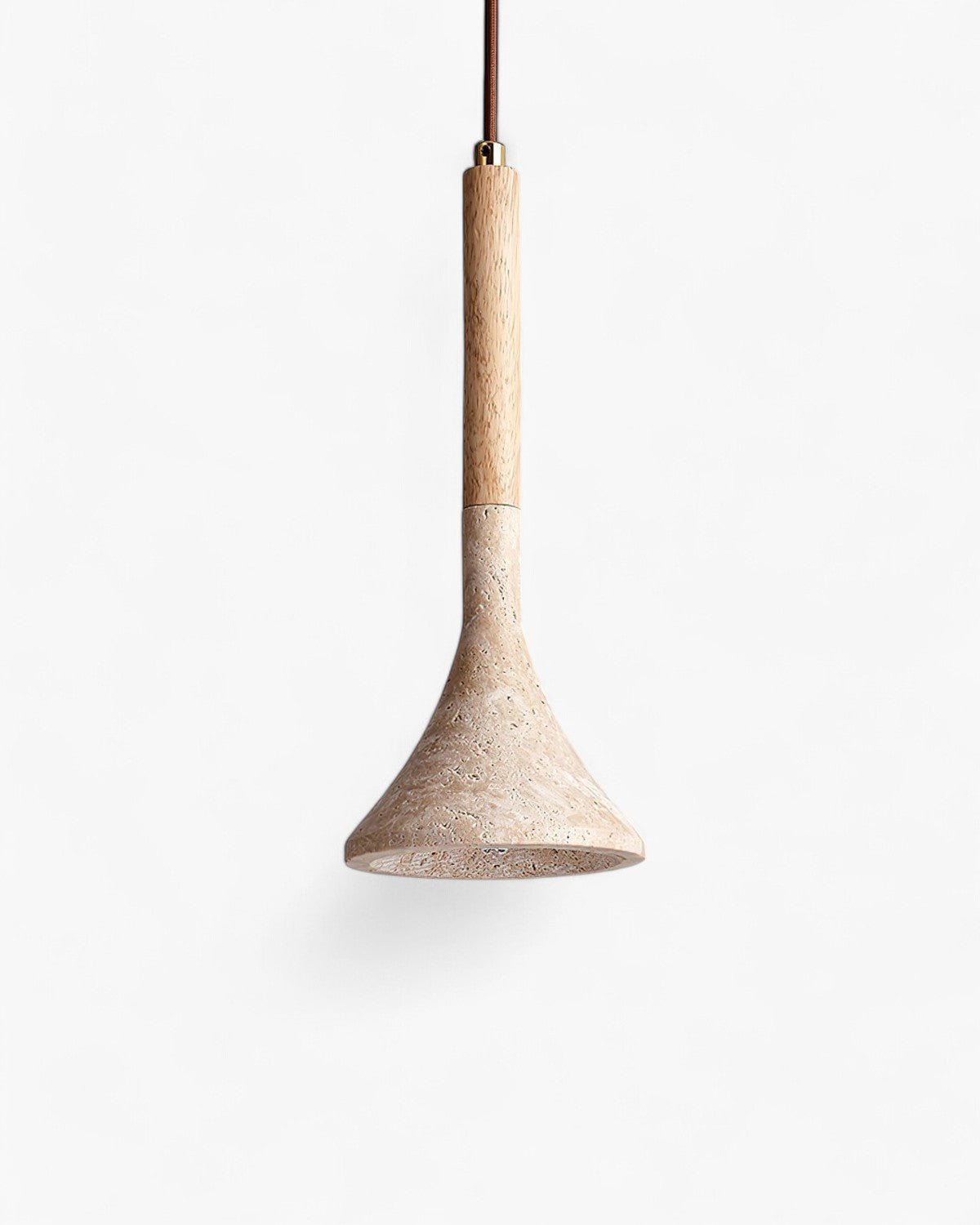 Lámpara Colgante Travertino | Diseño Minimalista Con Detalles De Madera-Lamp-SeemSeem