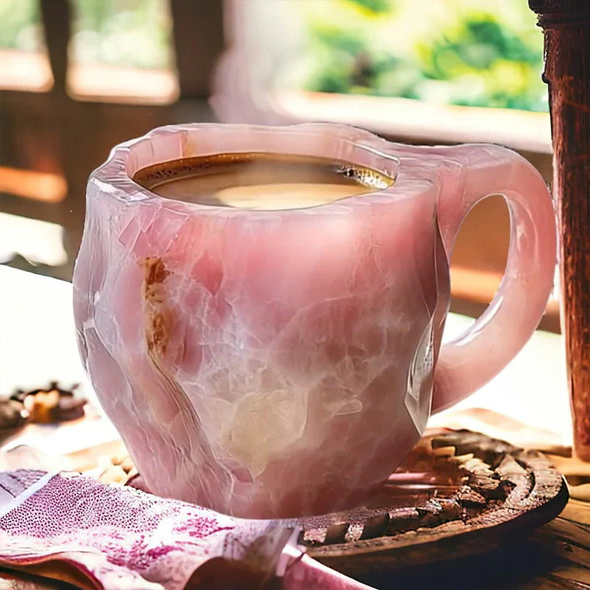 Taza Efecto Cristal Mineral | Asa Integrada Forma Irregular Para Café y Té-mugs-SeemSeem