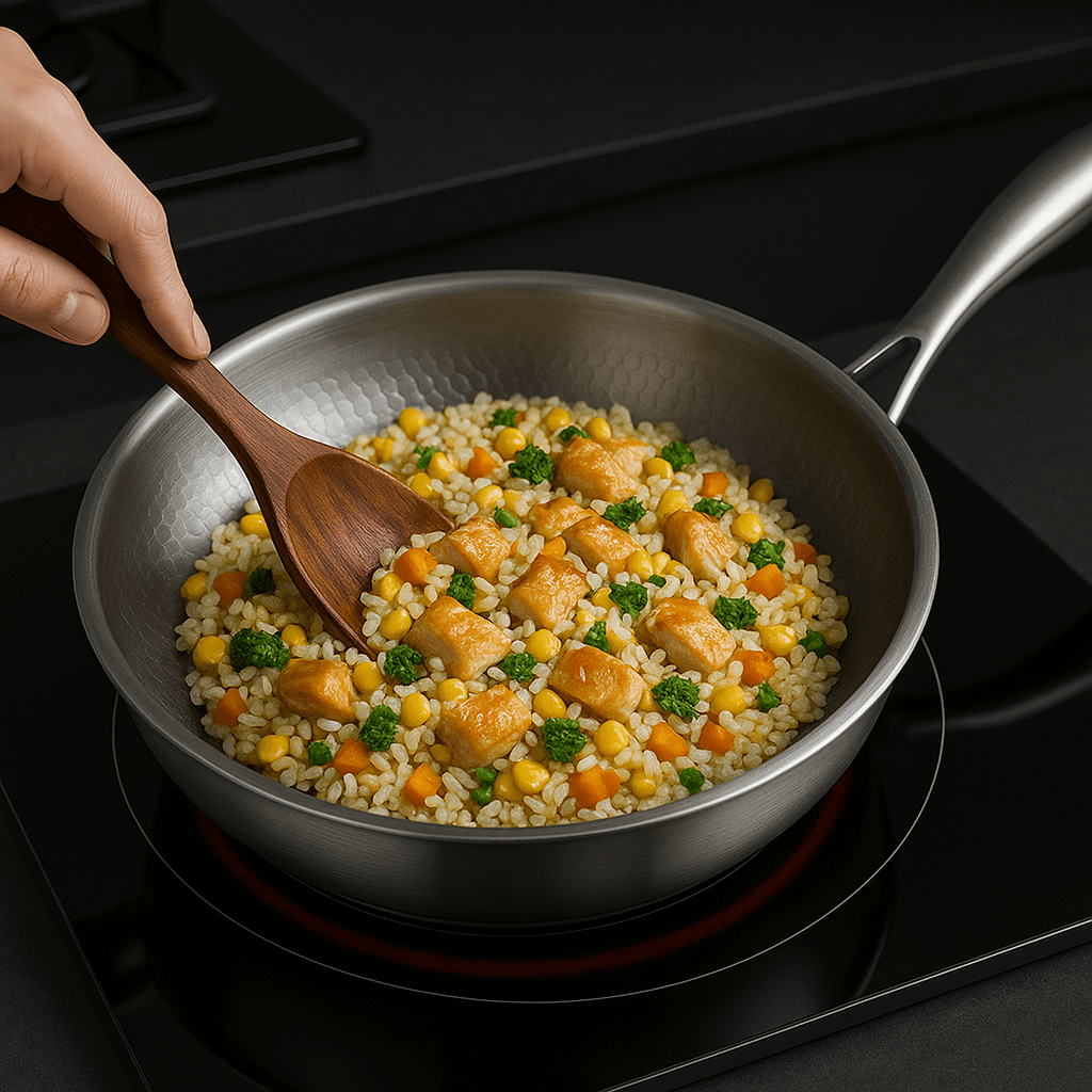 Sartén Acabado Martillado | Mango Largo Superficie Circular Para Cocina-pans-SeemSeem