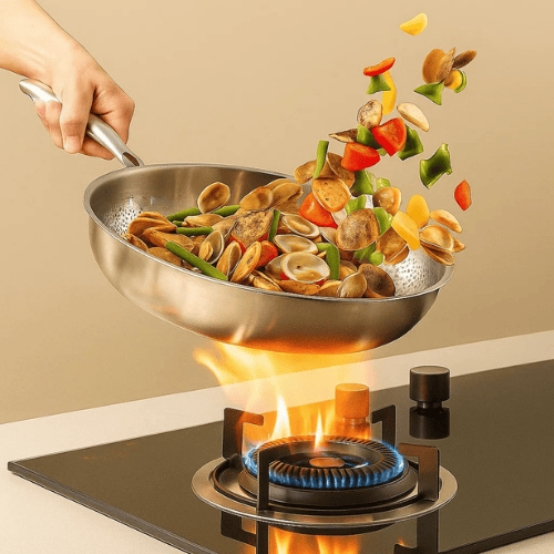 Sartén Acabado Martillado | Mango Largo Superficie Circular Para Cocina-pans-SeemSeem
