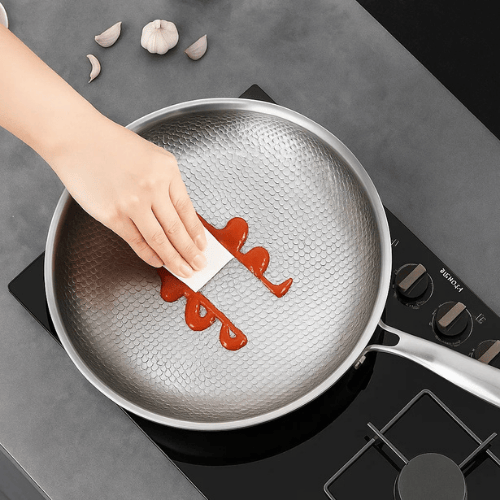 Sartén Acabado Martillado | Mango Largo Superficie Circular Para Cocina-pans-SeemSeem