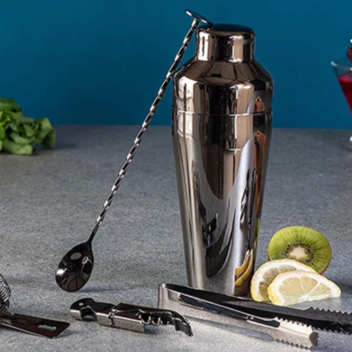 Professionelles Cocktail-Set | Barkeeper-Kit mit Bambusständer – Barkeepergeschirr / SeemSeem