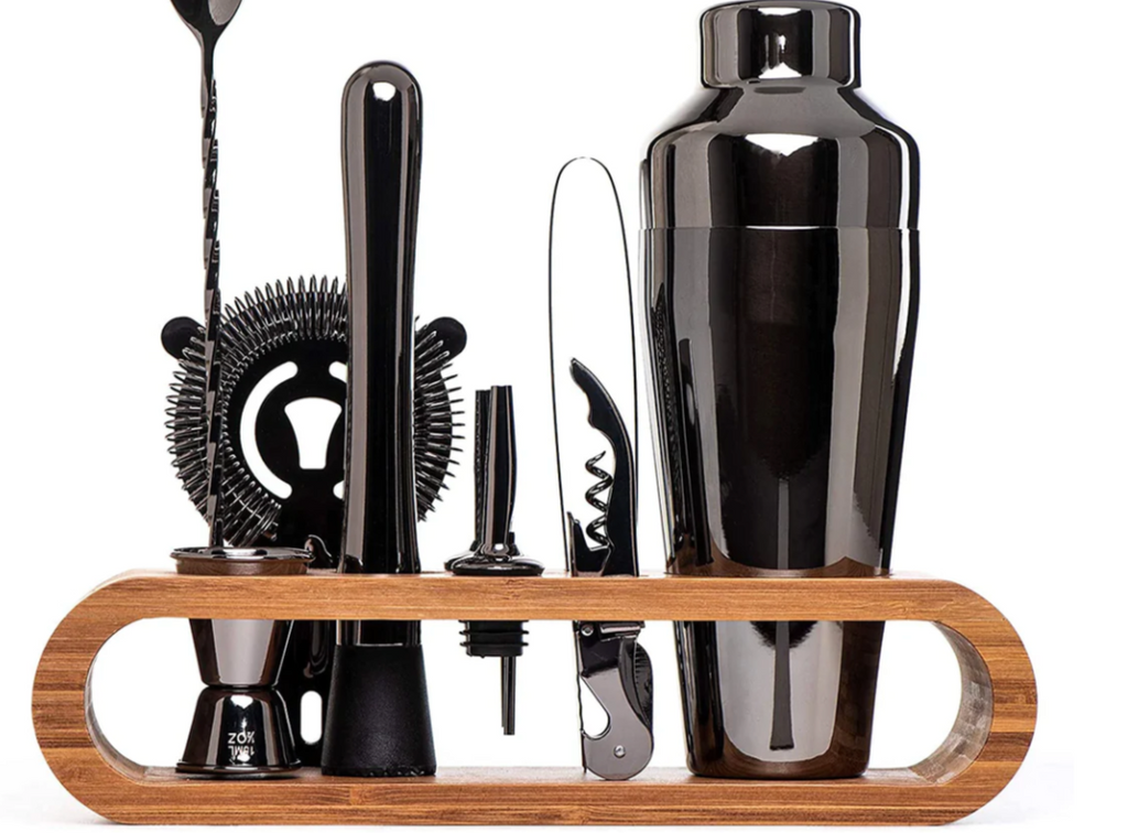 Professionelles Cocktail-Set | Bartender-Kit mit Bambusständer – Bargeschirr-SeemSeem