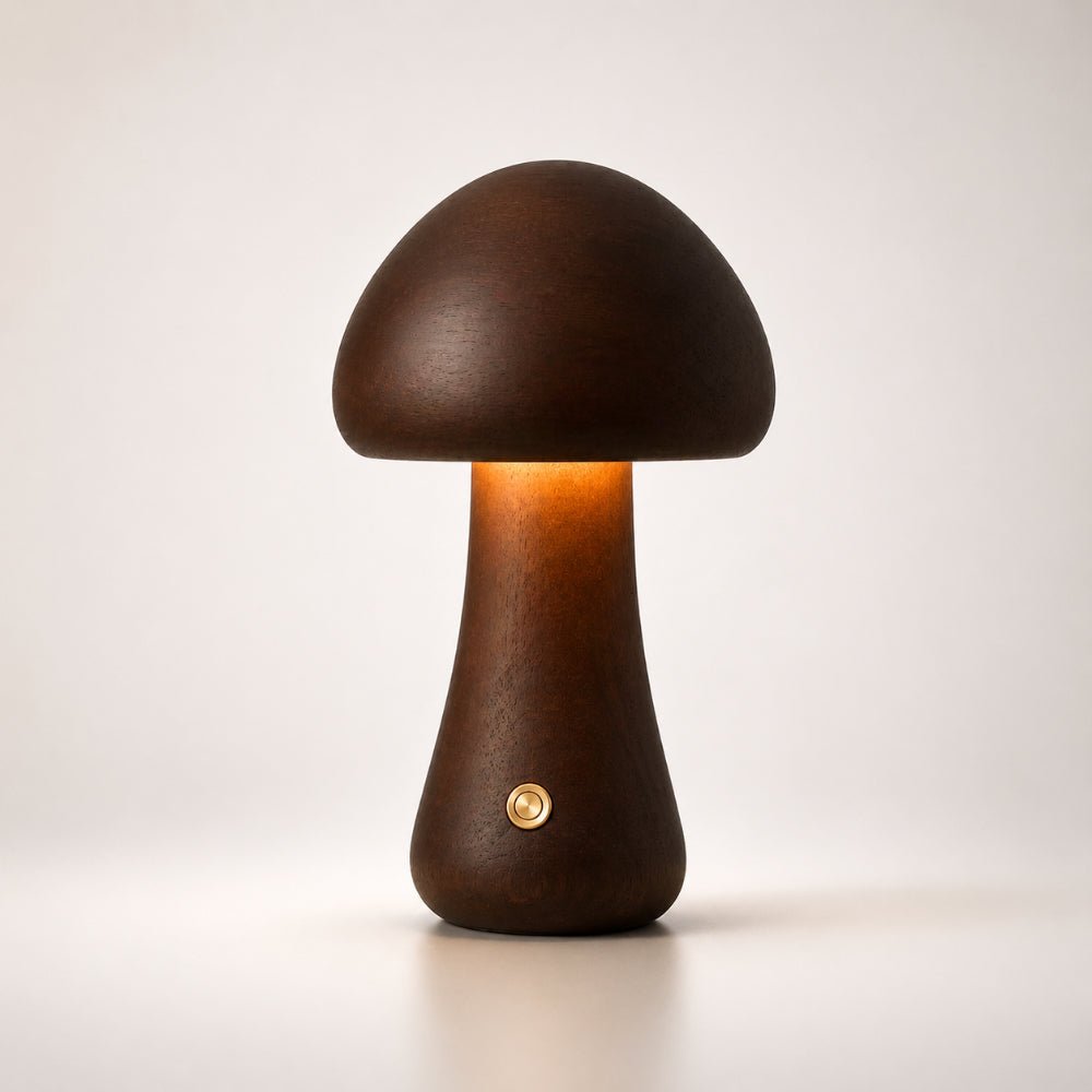 Pilz-Tischlampe | Nordisches Holzdesign mit Umgebungslicht-Lamp-SeemSeem