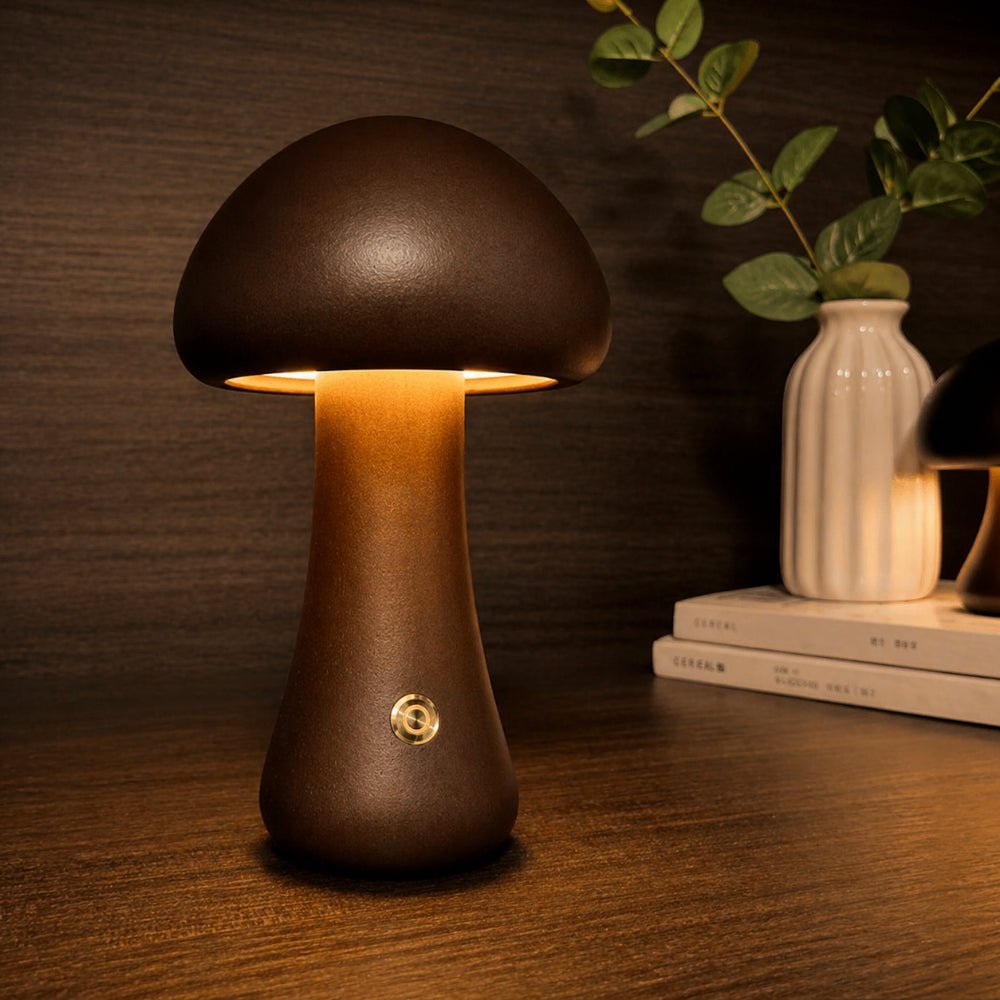 Pilztischlampe | Nordisches Holzdesign mit Ambientbeleuchtung-Lamp-SeemSeem