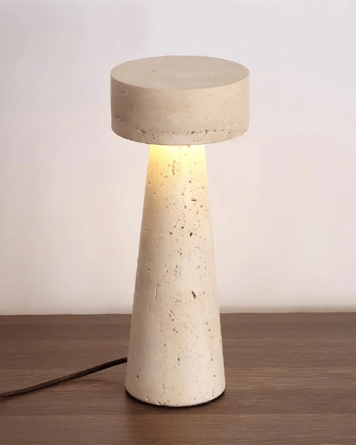 Lámpara De Mesa Travertino | Diseño Escultural Minimalista-Lamp-SeemSeem