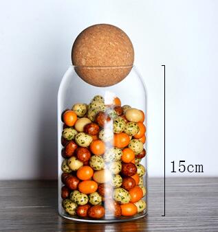 Botellas Decorativas De Vidrio Con Tapón Esférico | Frascos Minimalistas De Exhibición-Containers-SeemSeem