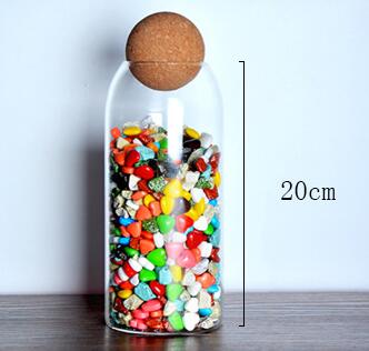 Botellas Decorativas De Vidrio Con Tapón Esférico | Frascos Minimalistas De Exhibición-Containers-SeemSeem