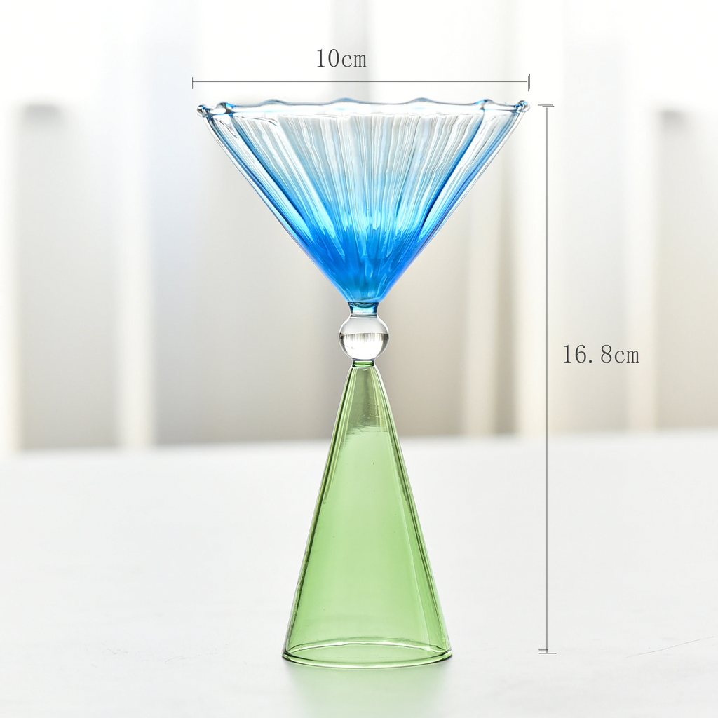 Copa Decorativa Escultural | Base Cónica Geométrica-drinkware-SeemSeem