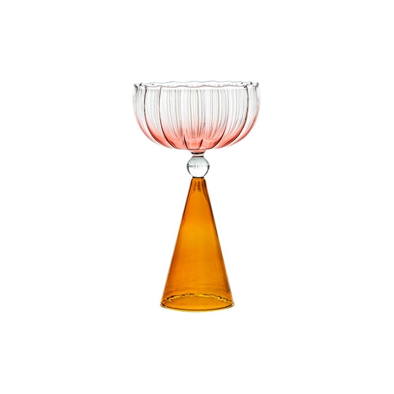 Copa Decorativa Escultural | Base Cónica Geométrica-drinkware-SeemSeem