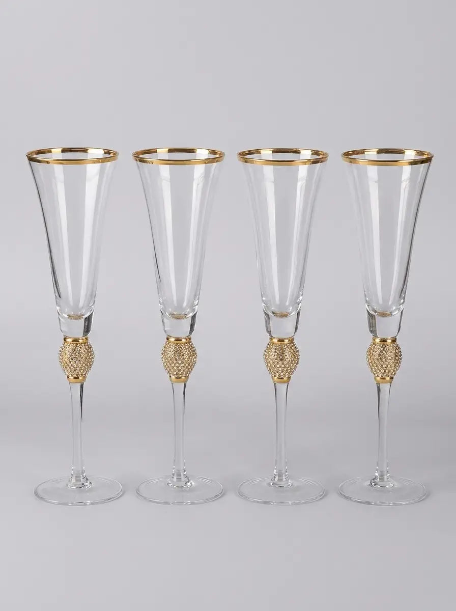 Flûtes à champagne avec détail décoratif | Set de verres pour célébrations