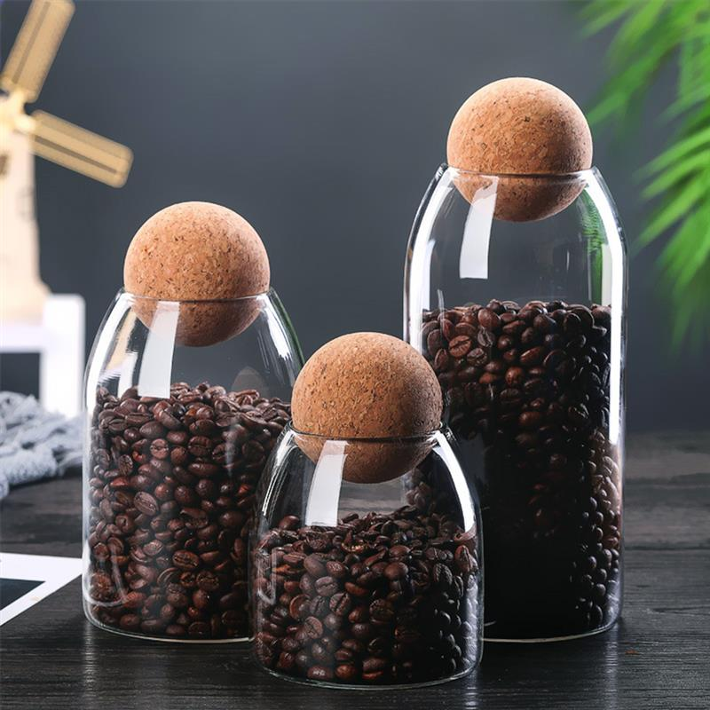 Botellas Decorativas De Vidrio Con Tapón Esférico | Frascos Minimalistas De Exhibición-Containers-SeemSeem