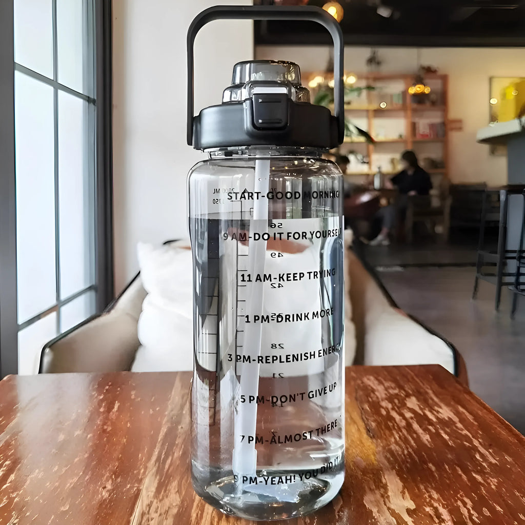 Motivationsflasche mit Trinkstrohhalm | Zeitmarkierung für die tägliche Hydratation-bottles-SeemSeem