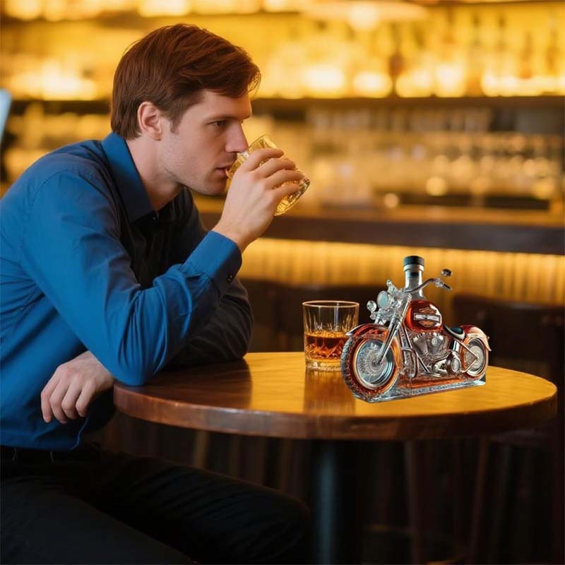 Decantador de Whisky Motocicleta Clásica | Recipiente Transparente Tapón Superior Para Bebidas-decanters-SeemSeem